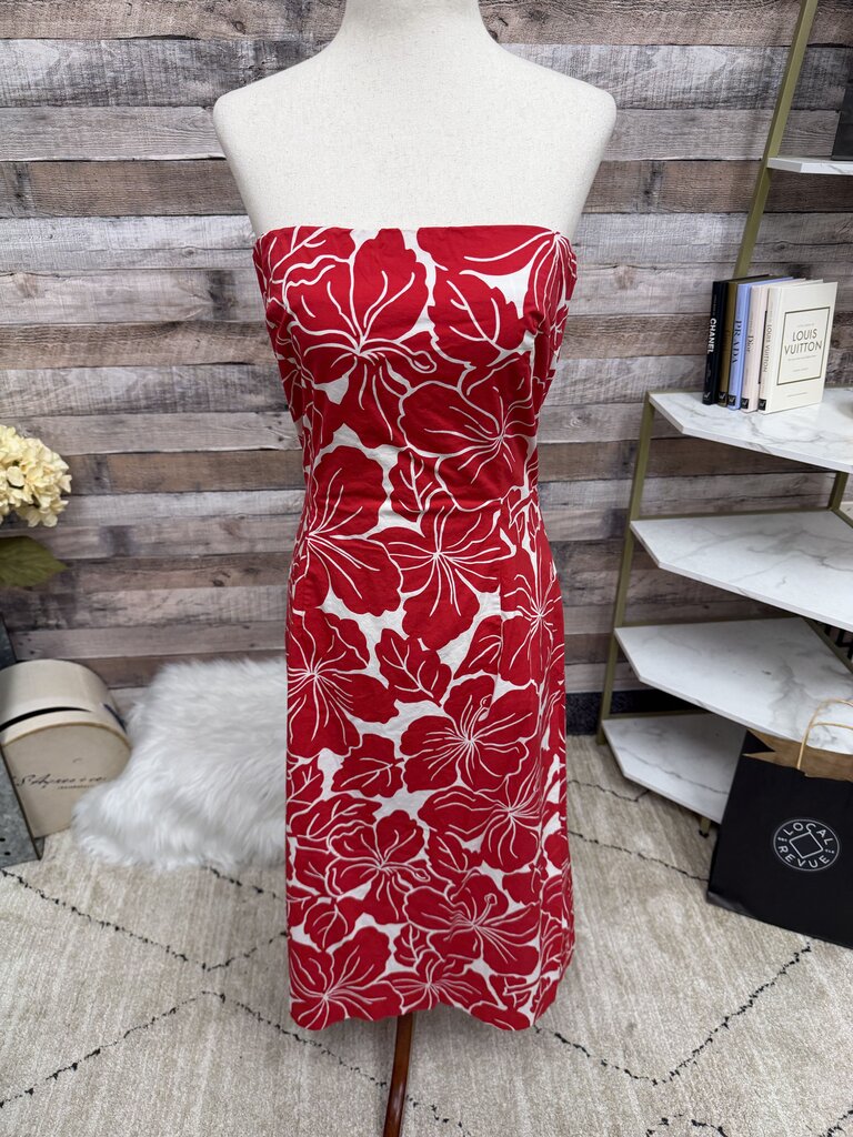 The Limited red hibiscus floral halter dress