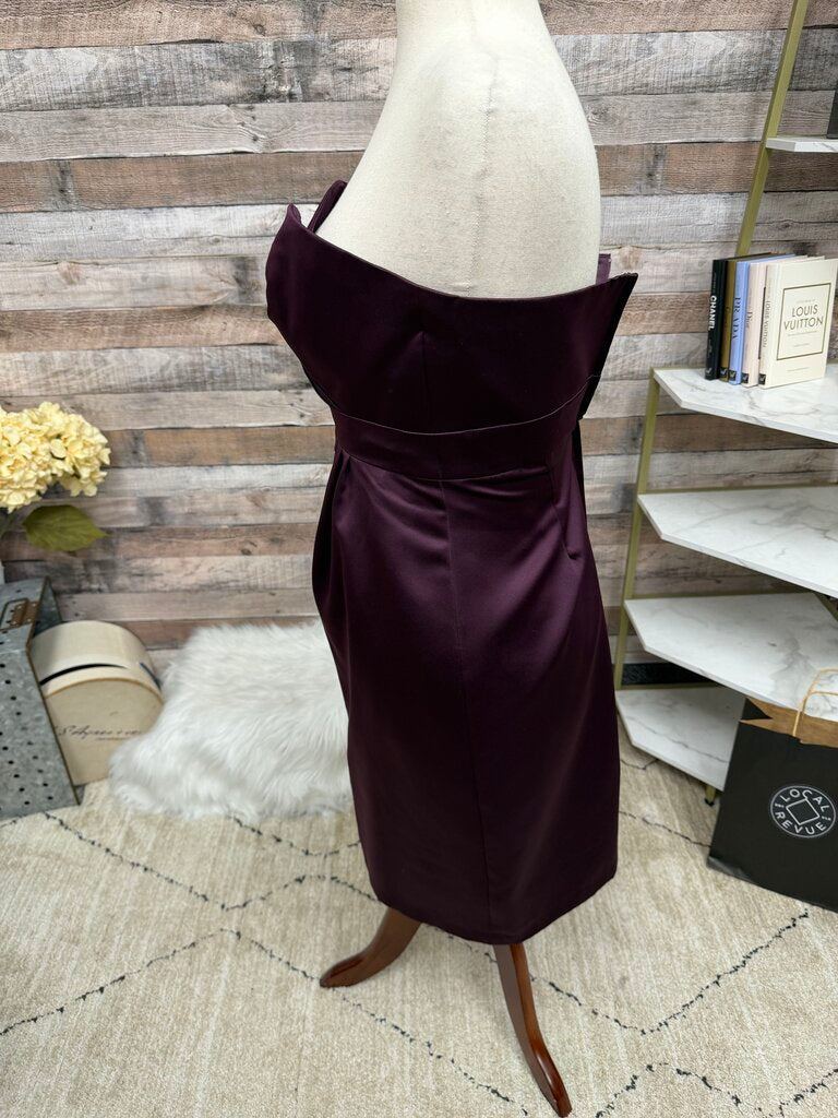 Alfred Angelo purple satin cocktail dress