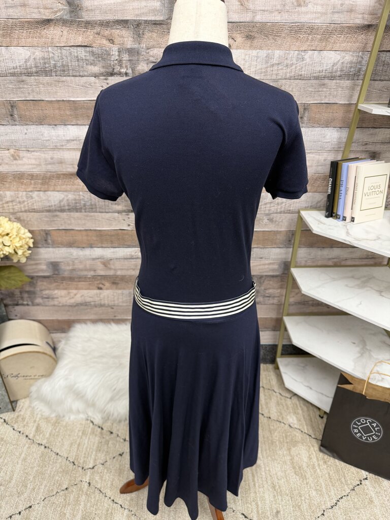 Ralph Lauren navy short sleeve fit and flare style with belt