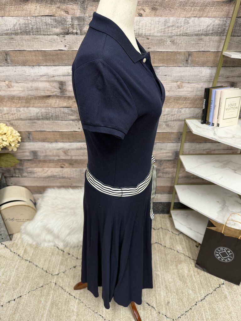 Ralph Lauren navy short sleeve fit and flare style with belt