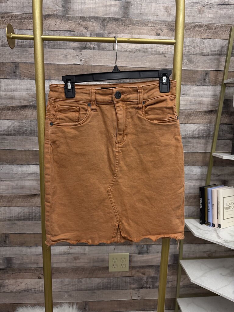 KUT orange cotton denim mini skirt