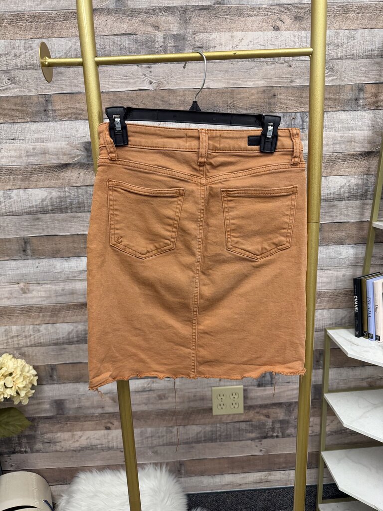 KUT orange cotton denim mini skirt