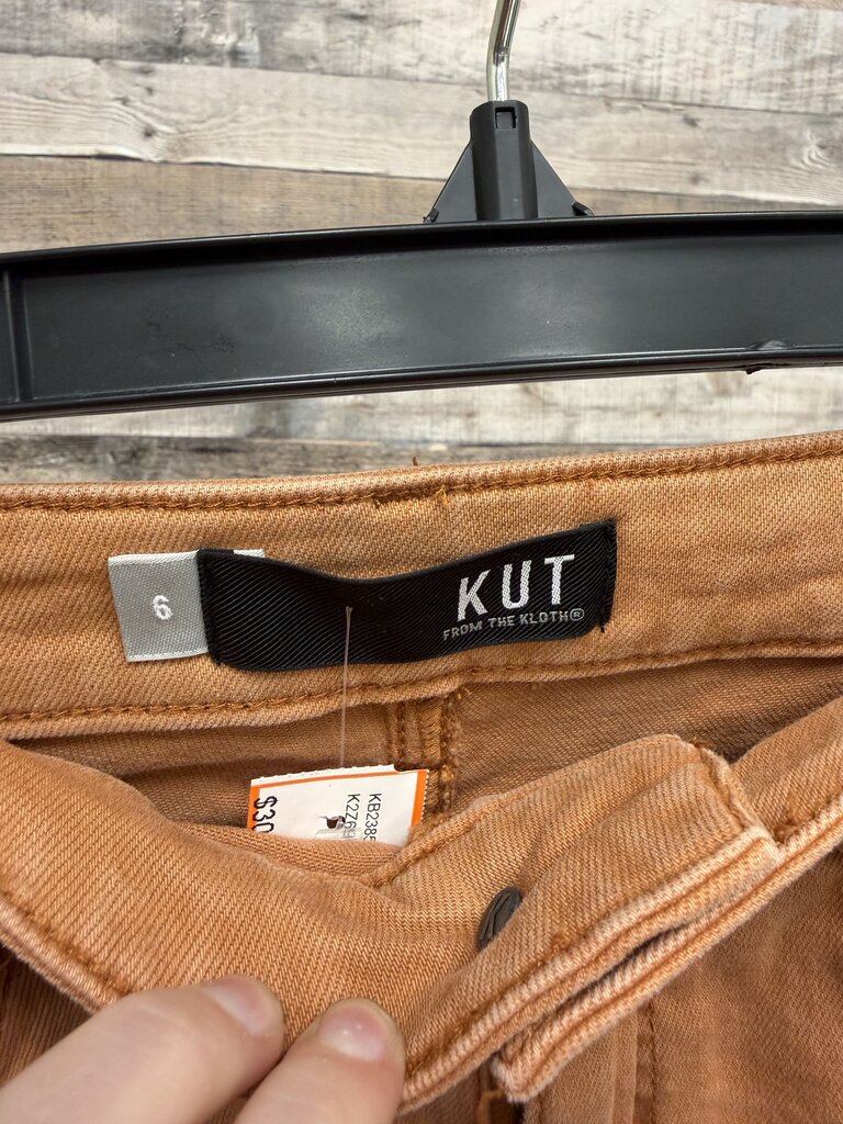 KUT orange cotton denim mini skirt