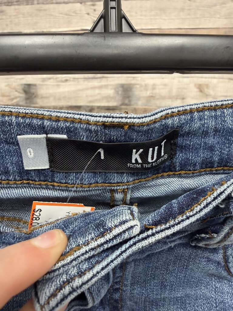 KUT jean skirt distressed pencil skirt