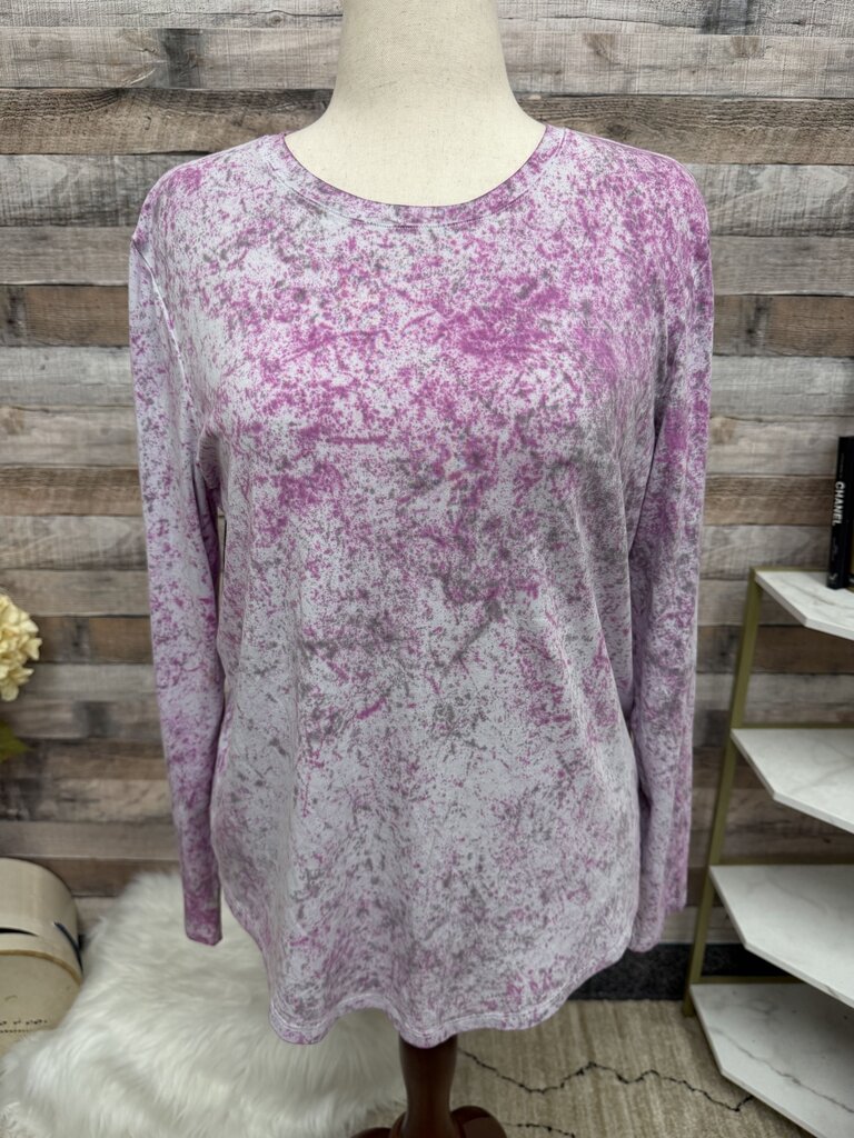 Lululemon pink/gray splatter Love Crew long sleeve top