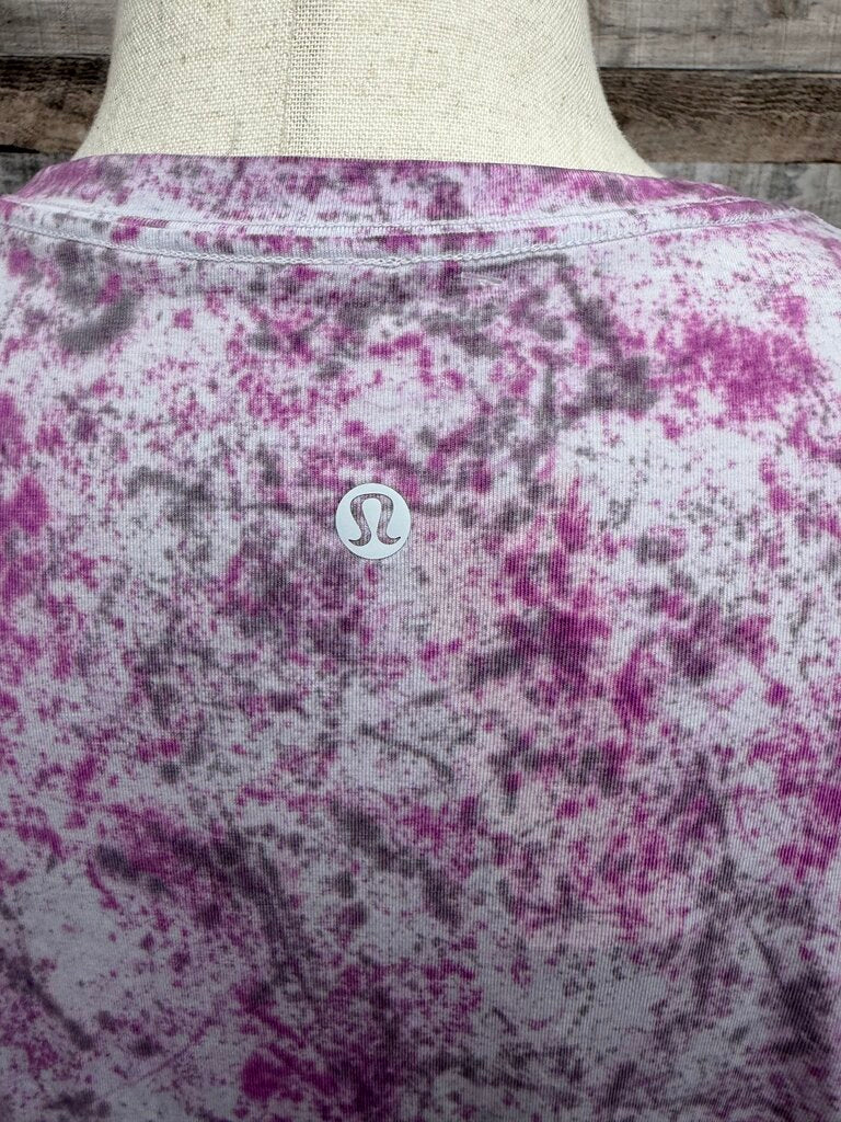 Lululemon pink/gray splatter Love Crew long sleeve top Lululemon pink large women TOPS