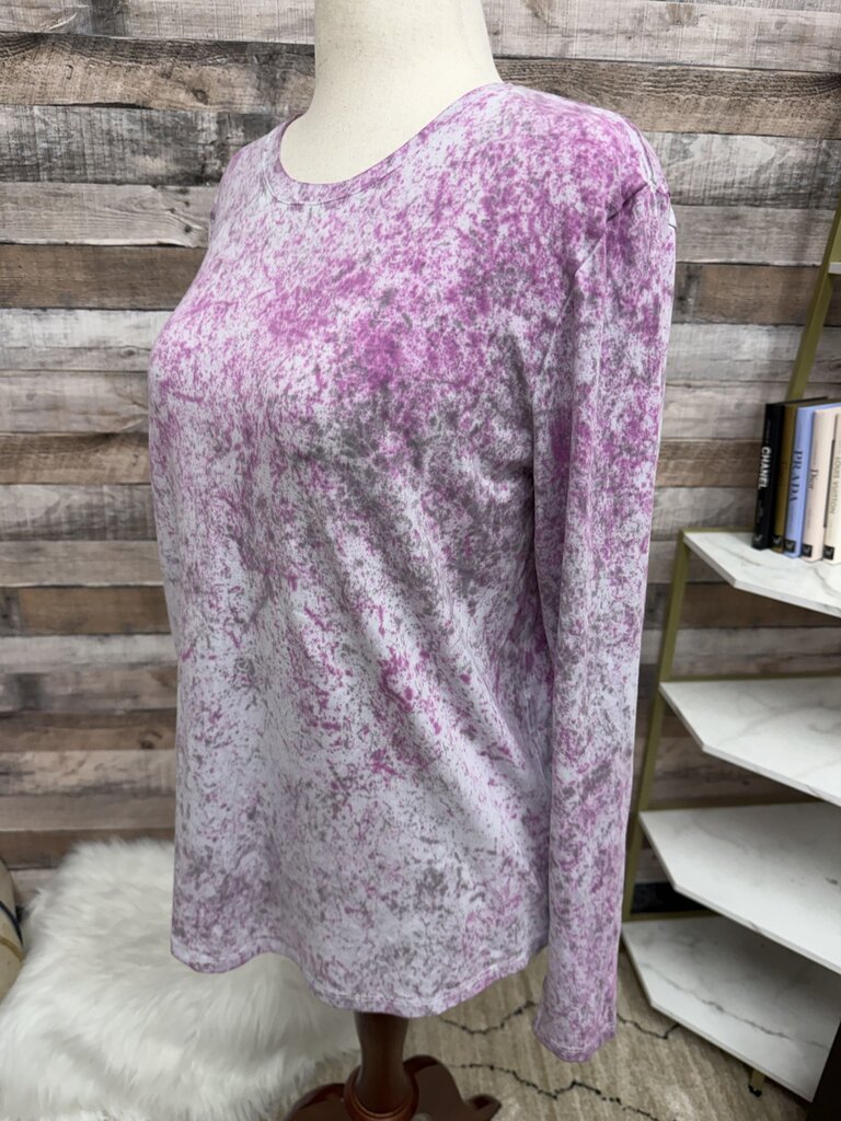 Lululemon pink/gray splatter Love Crew long sleeve top Lululemon pink large women TOPS