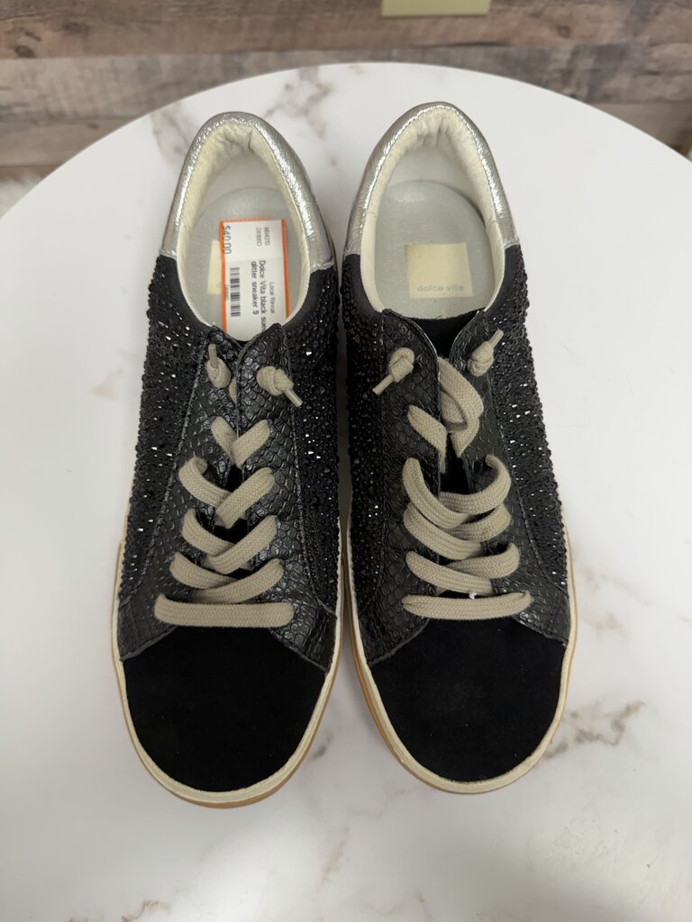 Dolce Vita black suede and glitter sneaker