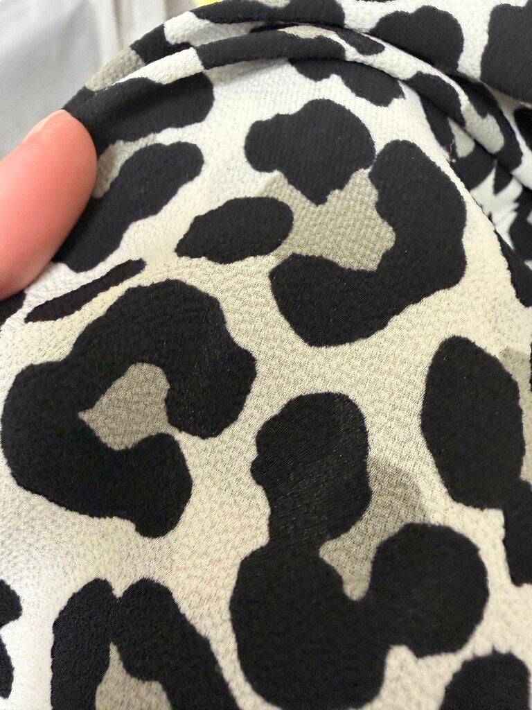 Michael Kors cheetah print tie sleeve blouse Michael Kors White/Black L women BLOUSES