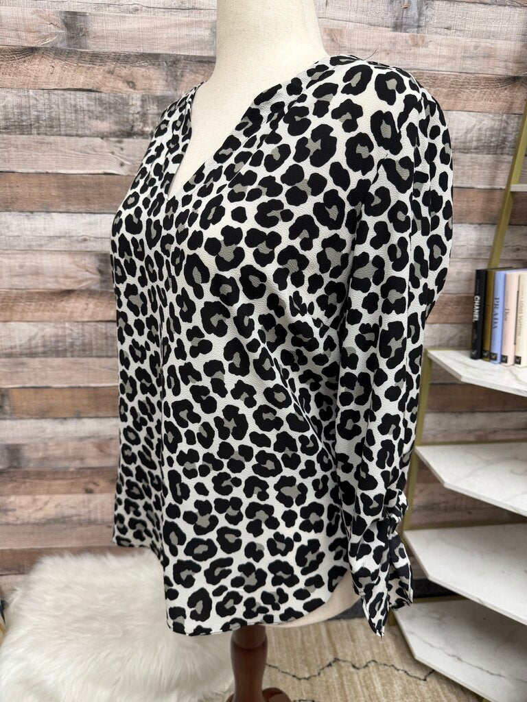 Michael Kors cheetah print tie sleeve blouse Michael Kors White/Black L women BLOUSES