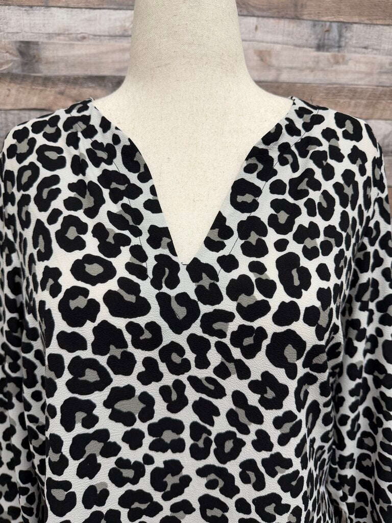 Michael Kors cheetah print tie sleeve blouse Michael Kors White/Black L women BLOUSES
