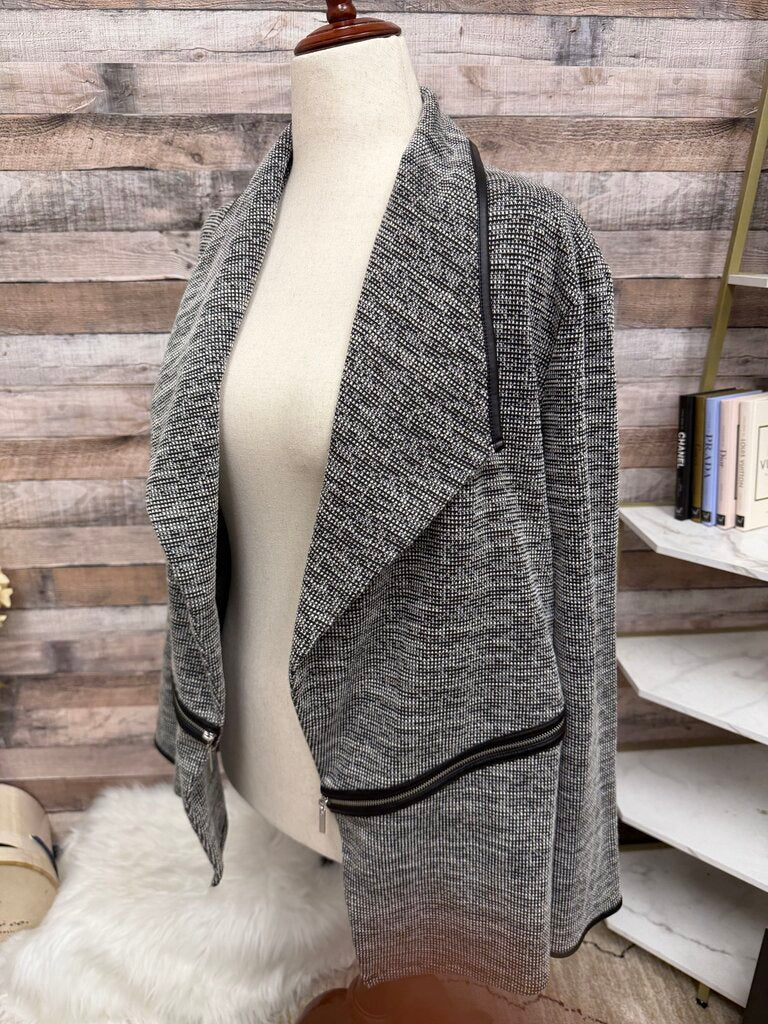 Rafaella Studio knit cardigan jacket with zip pockets Rafaella Black/White L women CARDIGANS