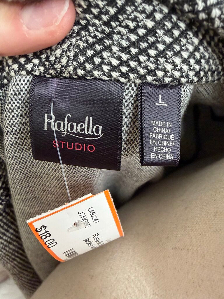Rafaella Studio knit cardigan jacket with zip pockets Rafaella Black/White L women CARDIGANS