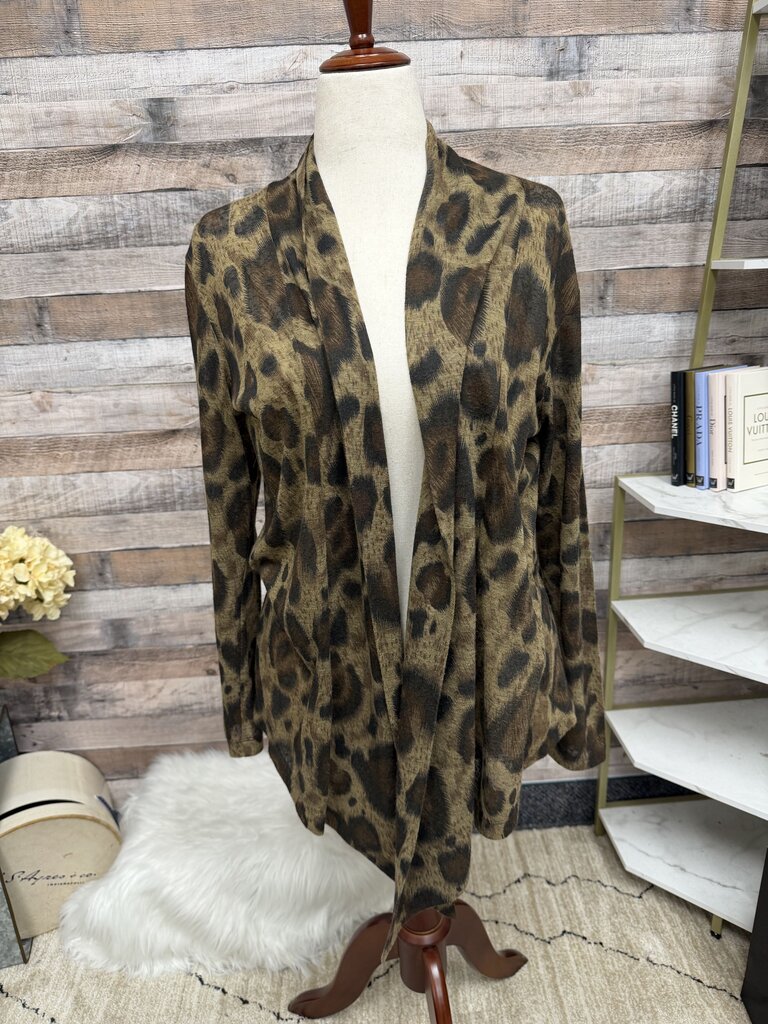 Additions by Chicos animal print open front cardigan