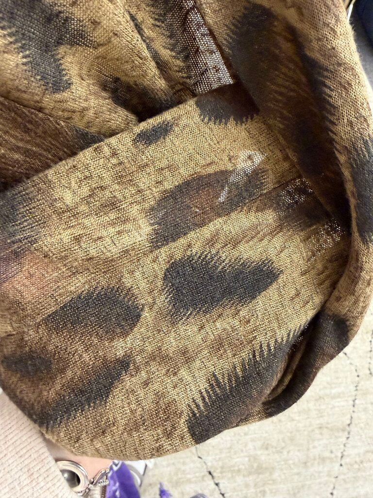 Additions by Chicos animal print open front cardigan Chico's Brown L women CARDIGANS