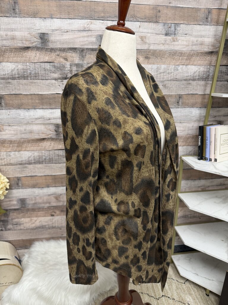 Additions by Chicos animal print open front cardigan