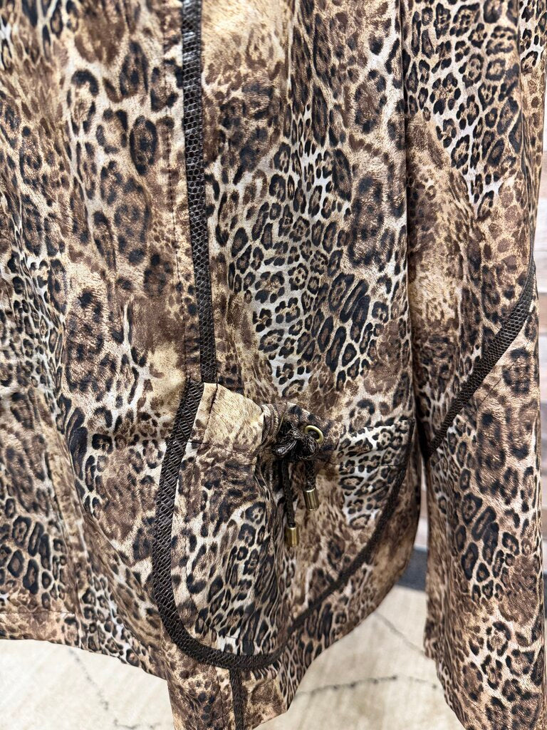 Zenergy by Chicos animal print gold zip up