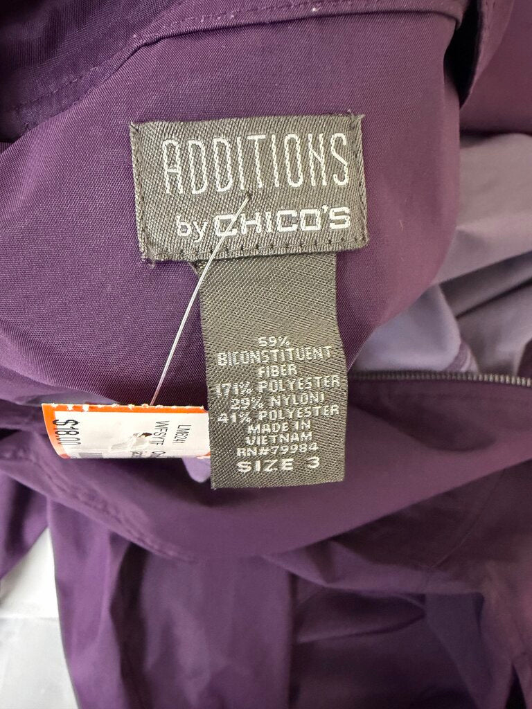 Chicos plum lightweight zip up jacket