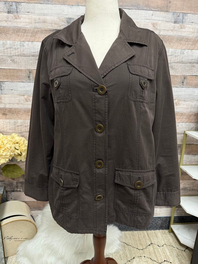 Chicos brown button up jacket