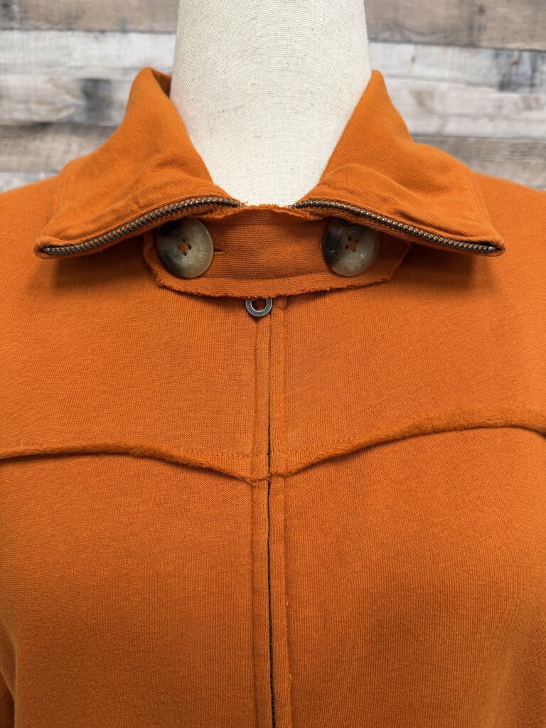 Two Dog Island orange zip up with buttons