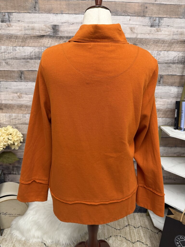 Two Dog Island orange zip up with buttons