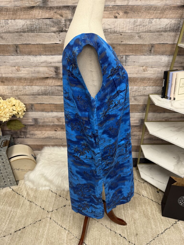 Fashions of Hawaii Blue Sheath Sleeveless