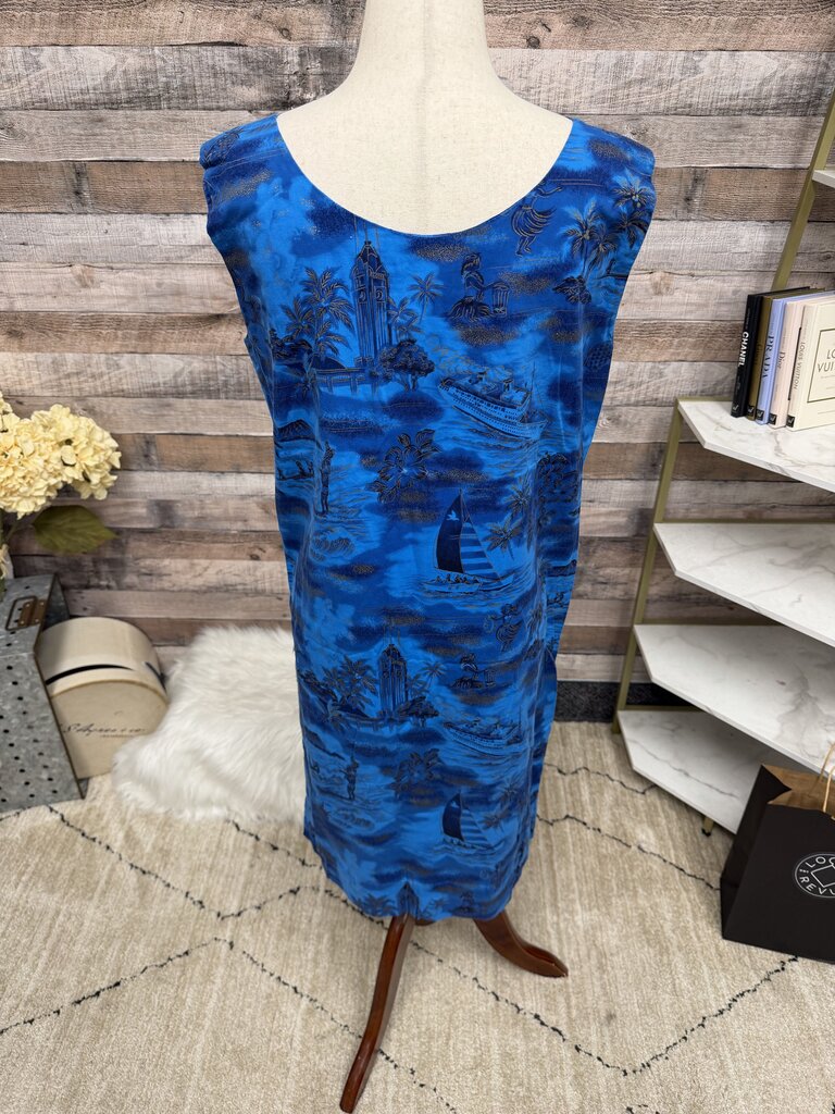 Fashions of Hawaii Blue Sheath Sleeveless Fashions of Hawaii Blue NS/Small women DRESSES