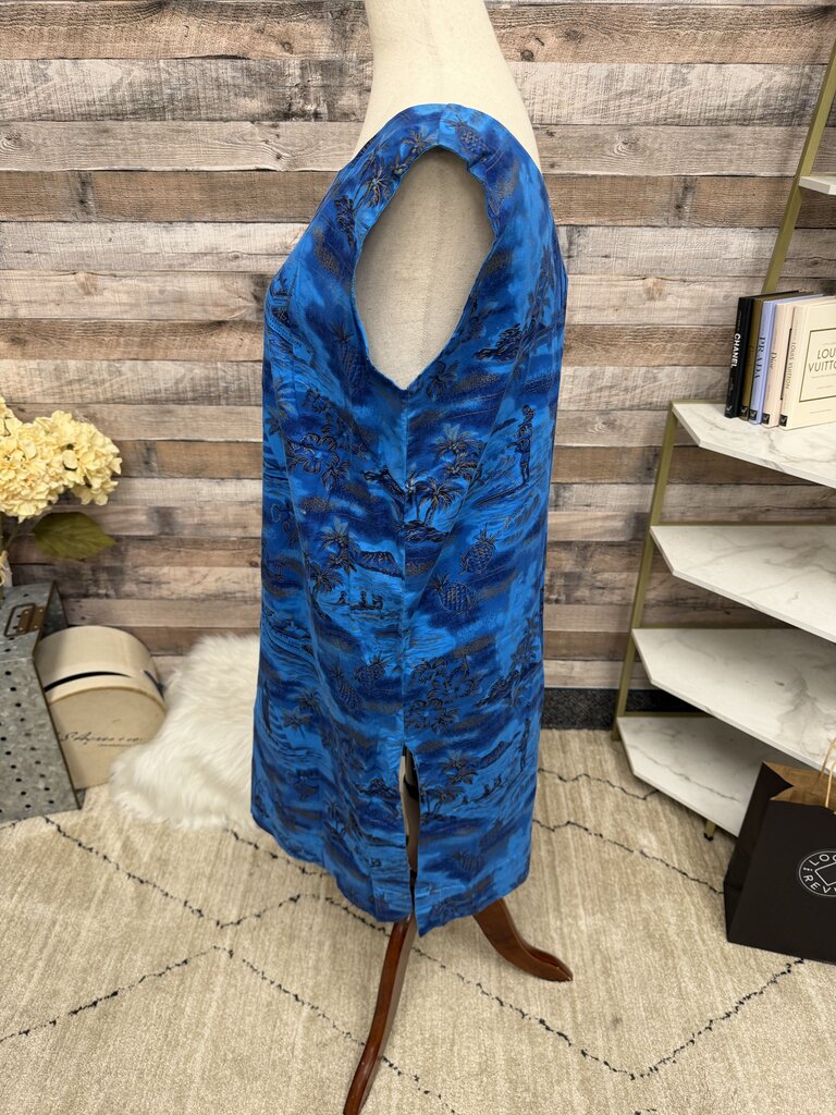 Fashions of Hawaii Blue Sheath Sleeveless Fashions of Hawaii Blue NS/Small women DRESSES