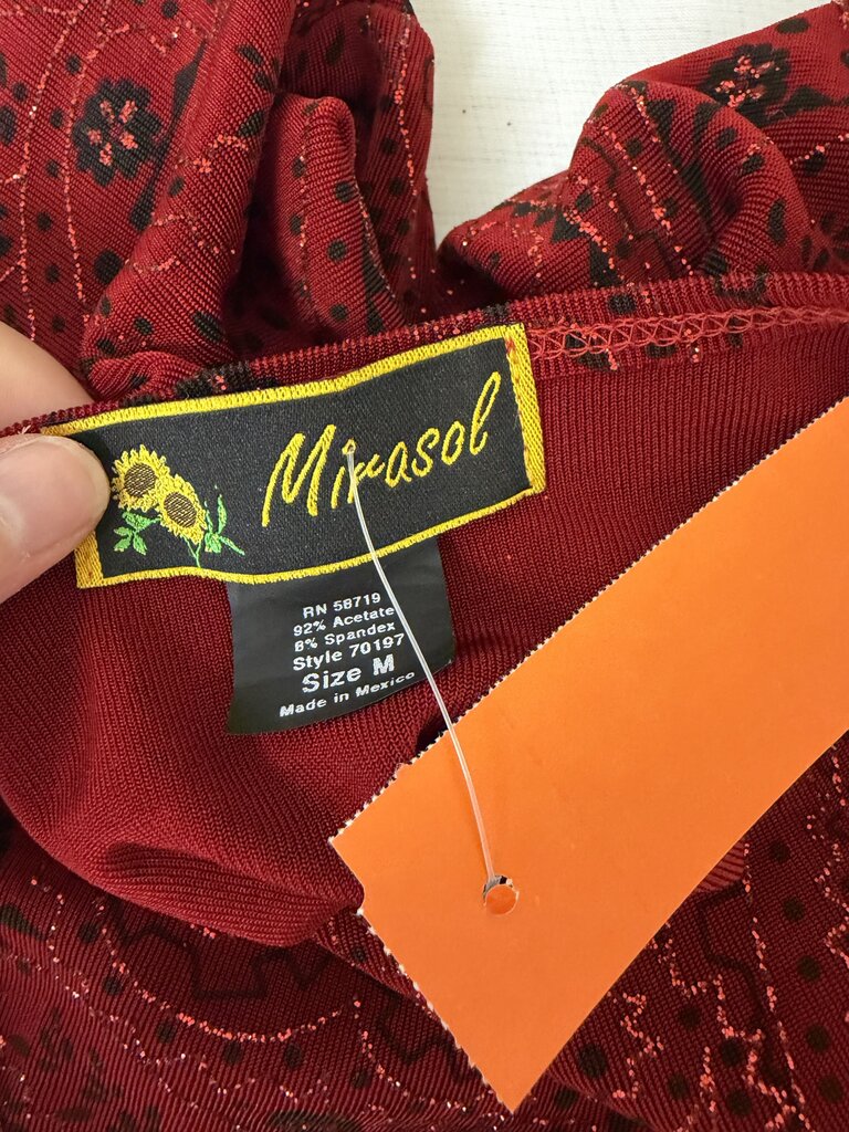 Mirasol red paisley jacquard top