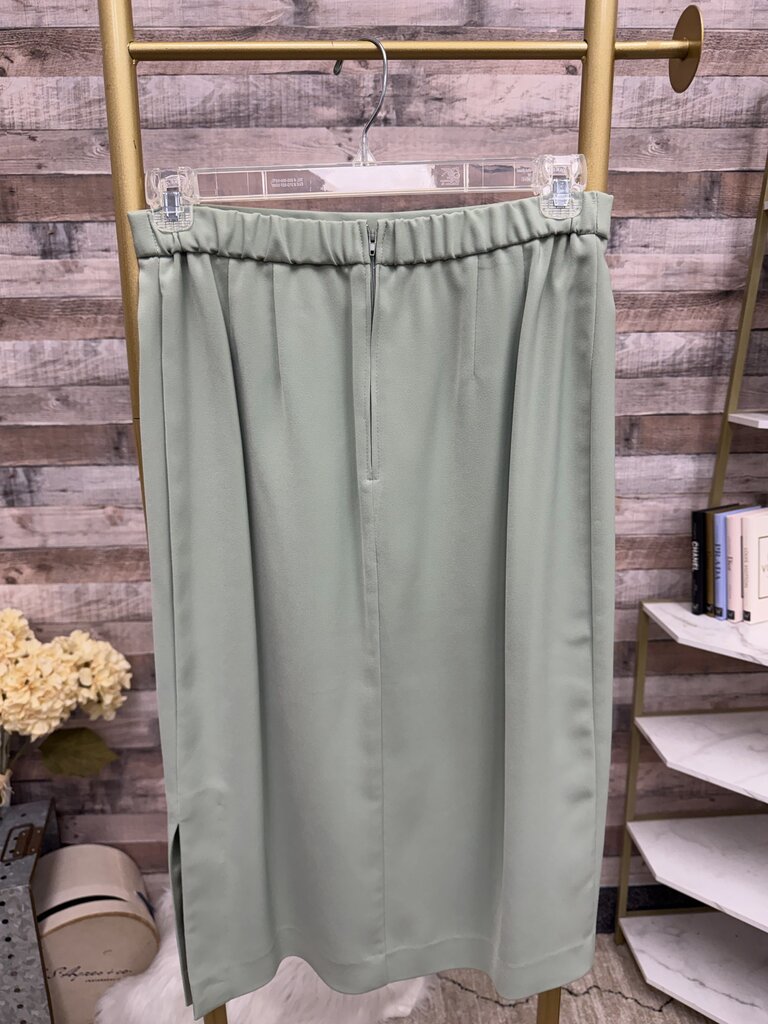 Positive Attitude sage green polyester skirt set