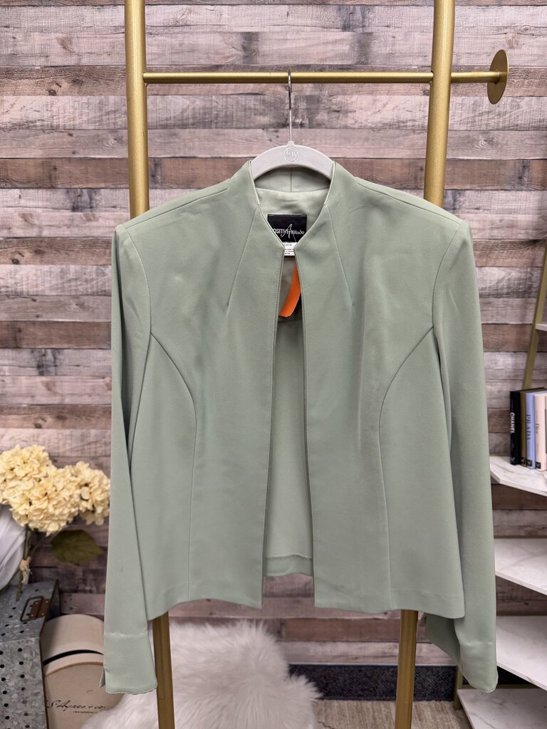Positive Attitude sage green polyester skirt set