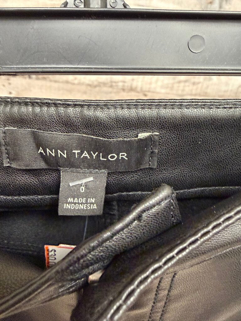 Ann Taylor black faux leather