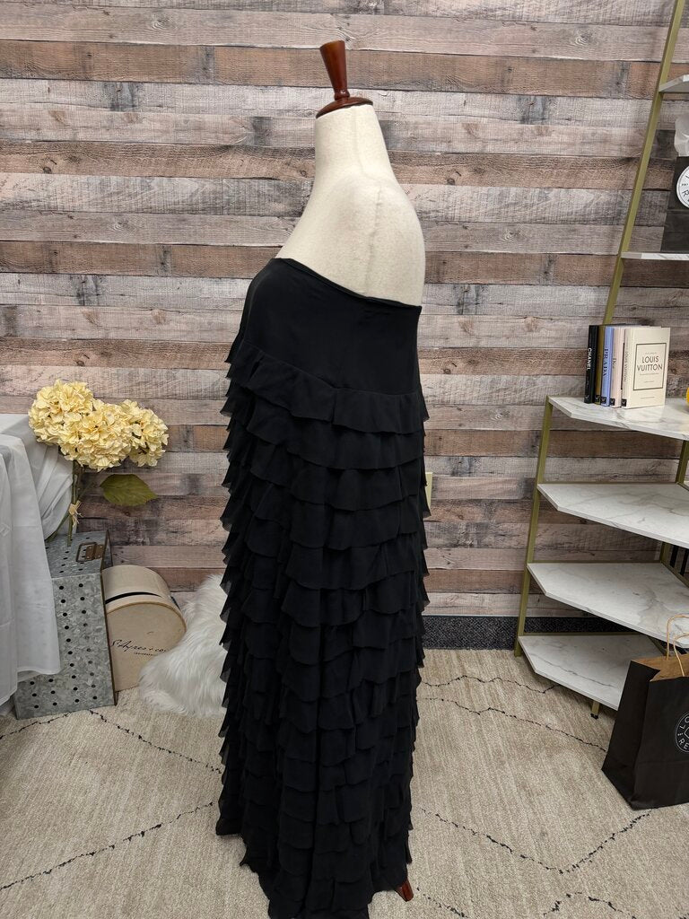 Talbot's black tiered ruffle dress