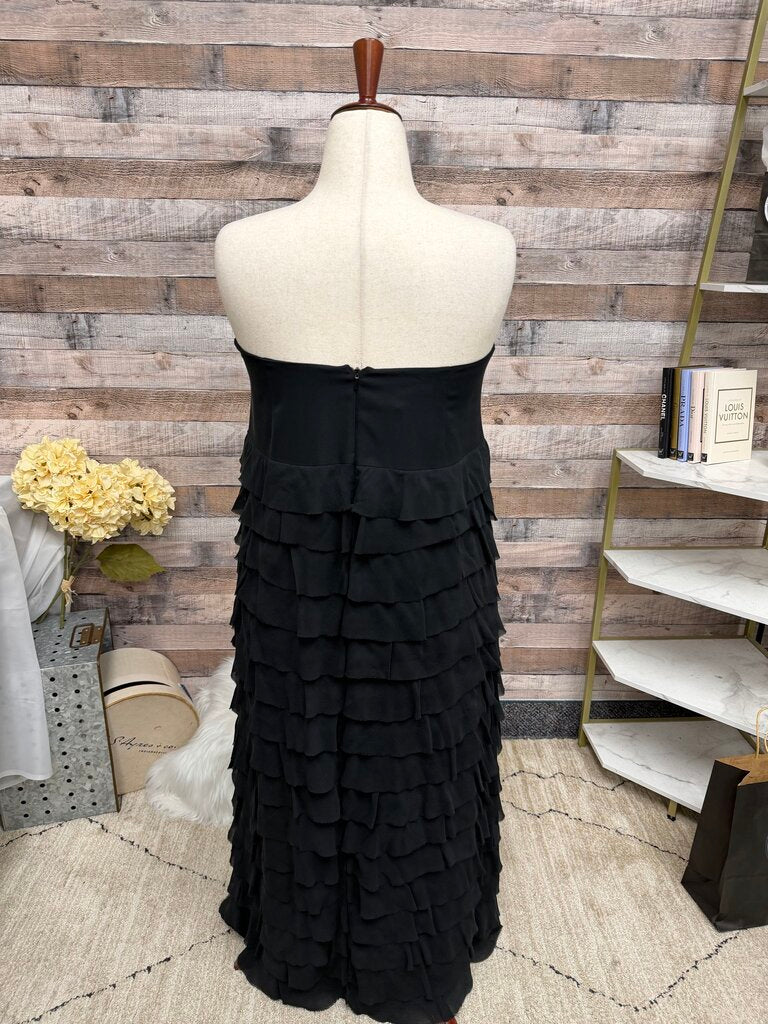 Talbot's black tiered ruffle dress