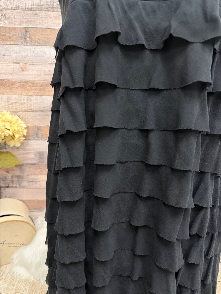 Talbot's black tiered ruffle dress