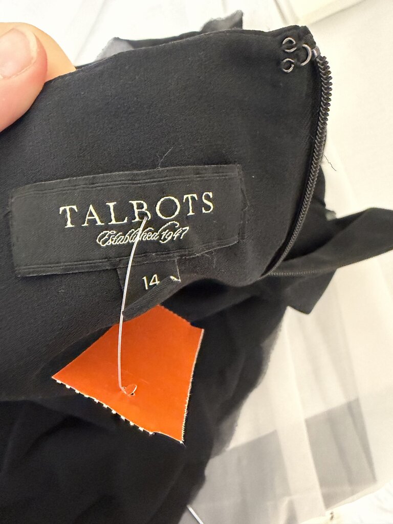 Talbot's black tiered ruffle dress