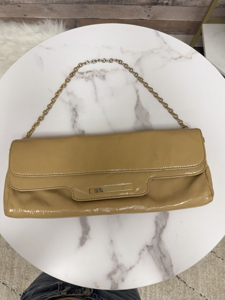 BCBG patent leather clutch