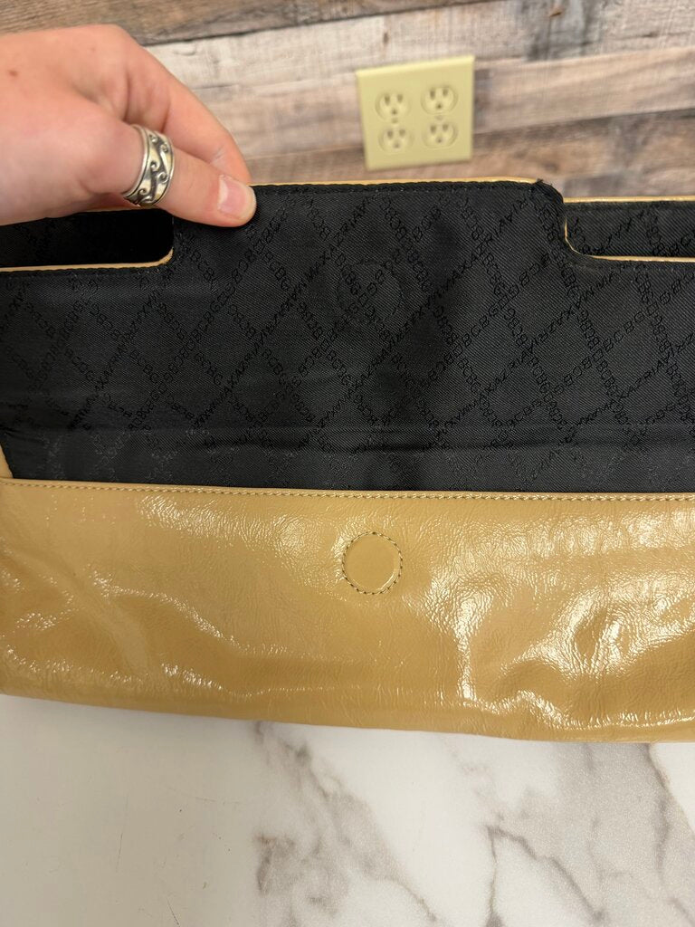 BCBG patent leather clutch