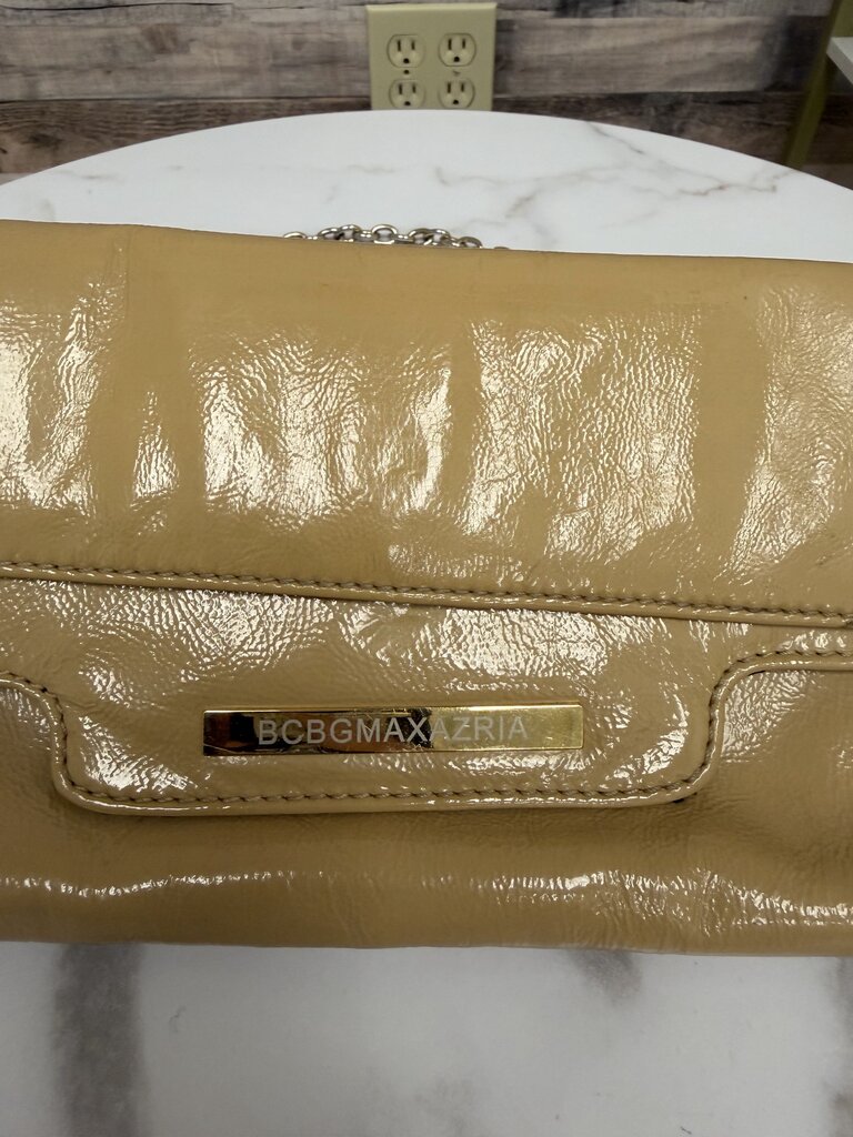 BCBG patent leather clutch