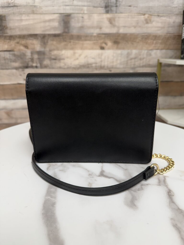 Black House/White Market black leather purse with gold bow and chain NWT