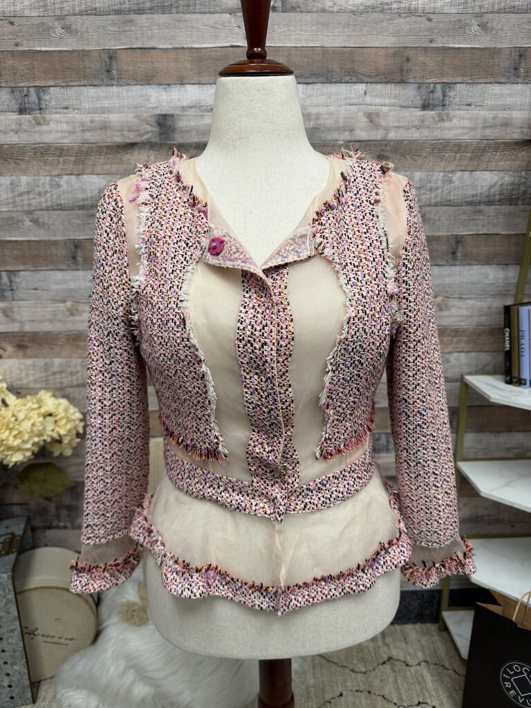 Badgley MIschka Mark + James pink tweed jacket