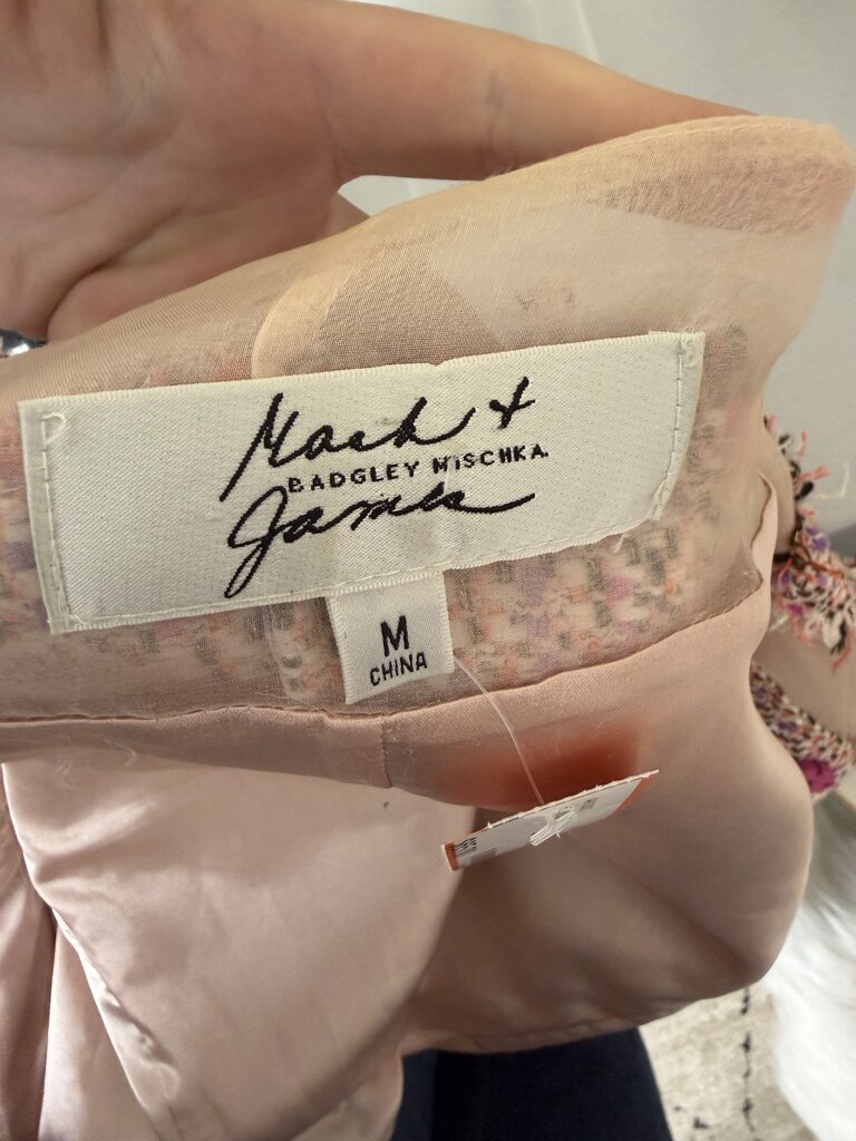 Badgley MIschka Mark + James pink tweed jacket