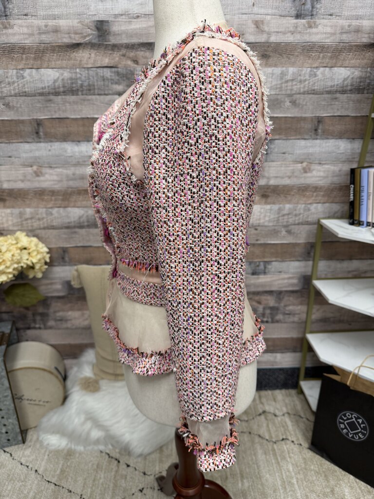 Badgley MIschka Mark + James pink tweed jacket