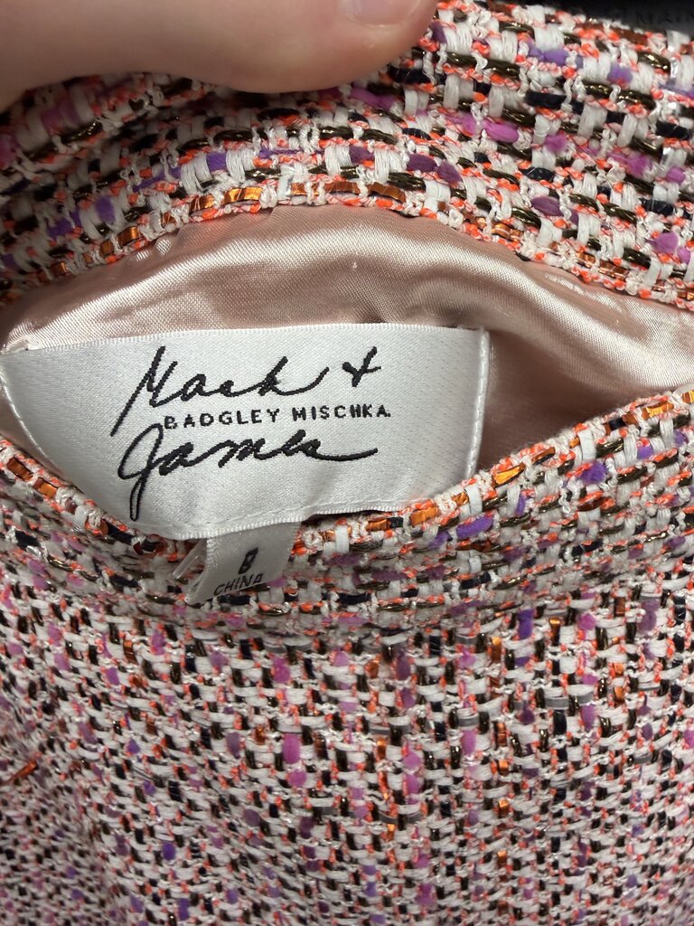 Badgley MIschka Mark + James pink tweed skirt