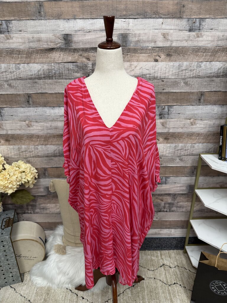 H&M red/pink tunic coverup