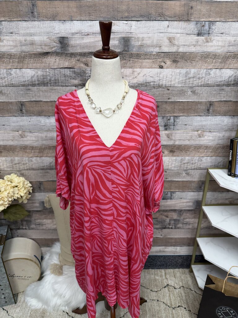H&M red/pink tunic coverup