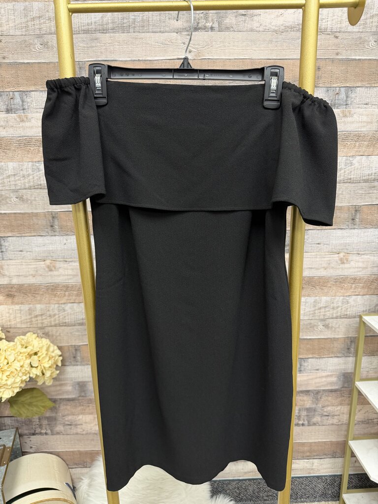 Charles Henry black off the shoulder mini dress
