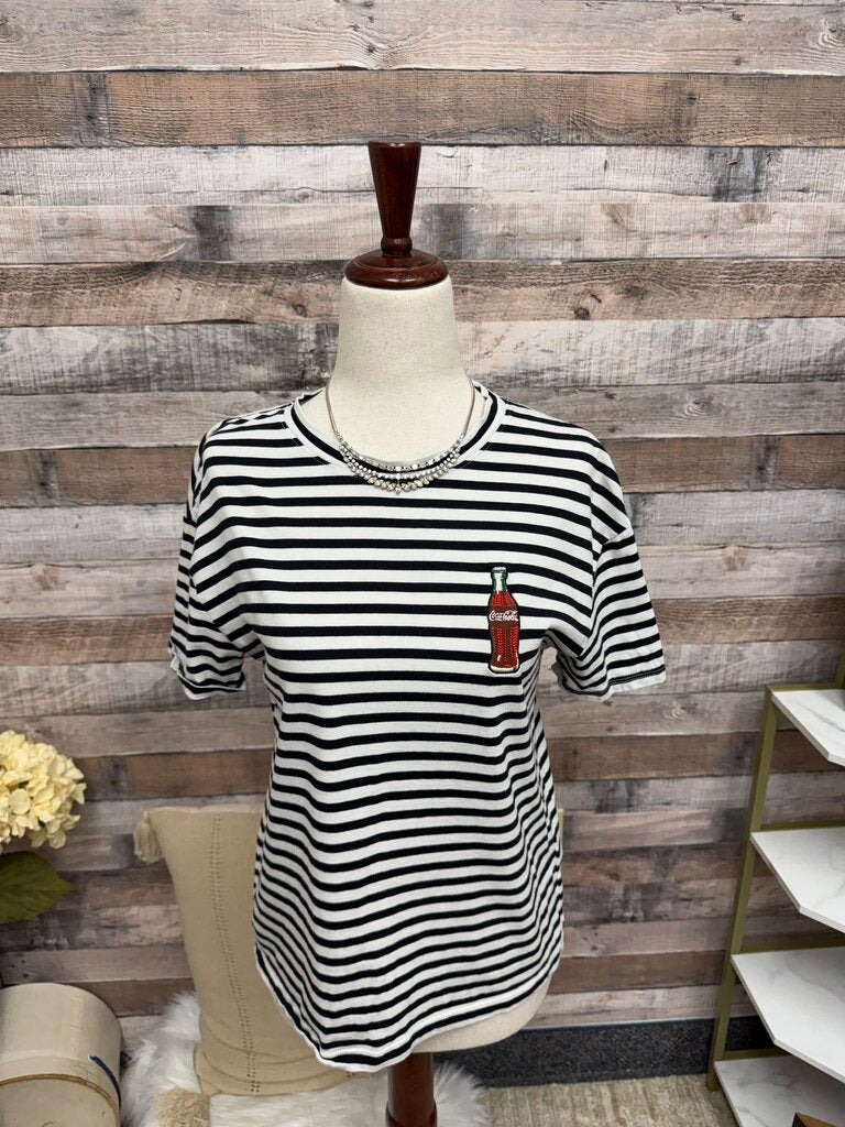 H&M x Coca Cola striped crop tee