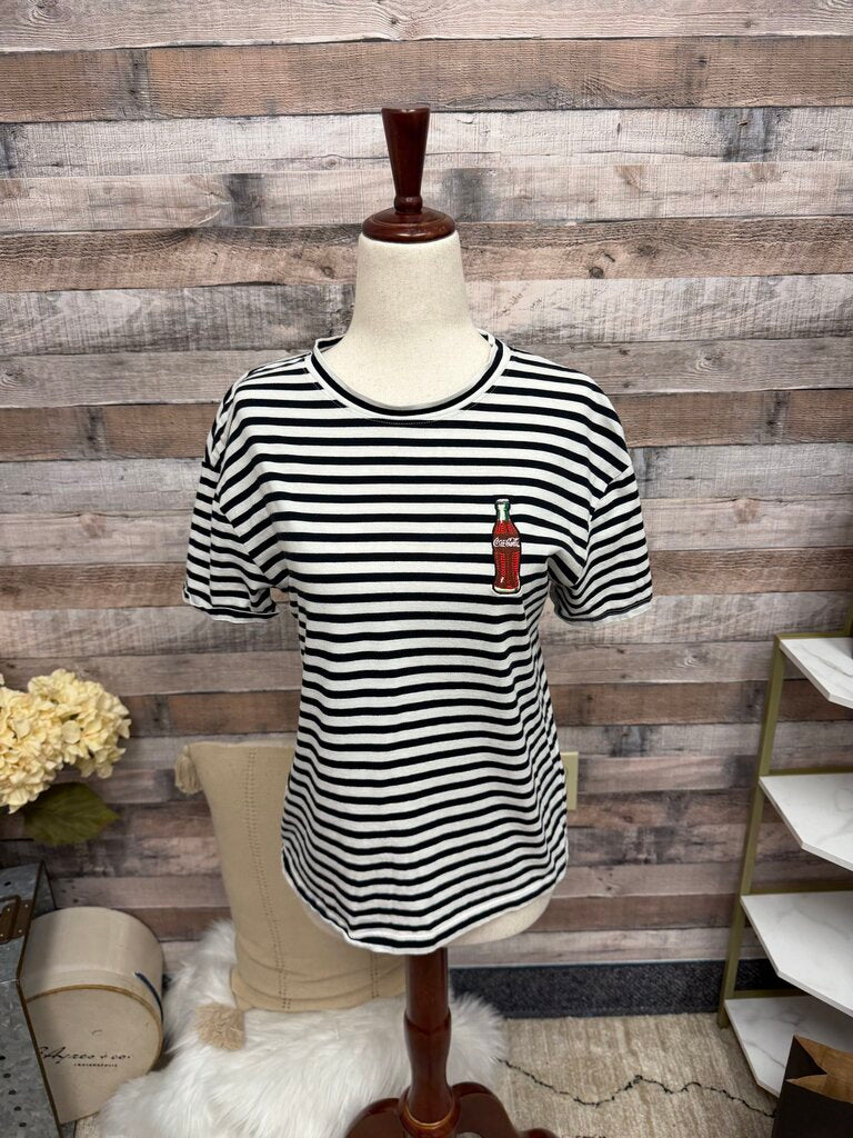 H&M x Coca Cola striped crop tee