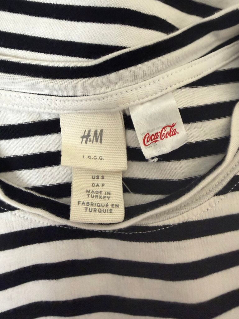 H&M x Coca Cola striped crop tee